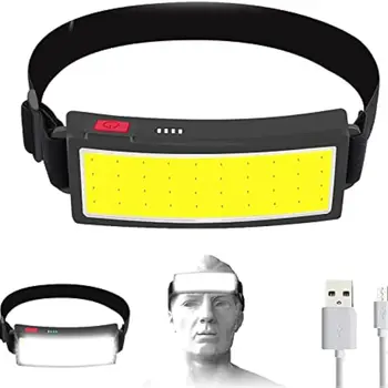 COB LED 헤드램프 강력한 USB 충전식 헤드 토치, 방수 헤드라이트, 2000 루멘, 헬멧 작업등