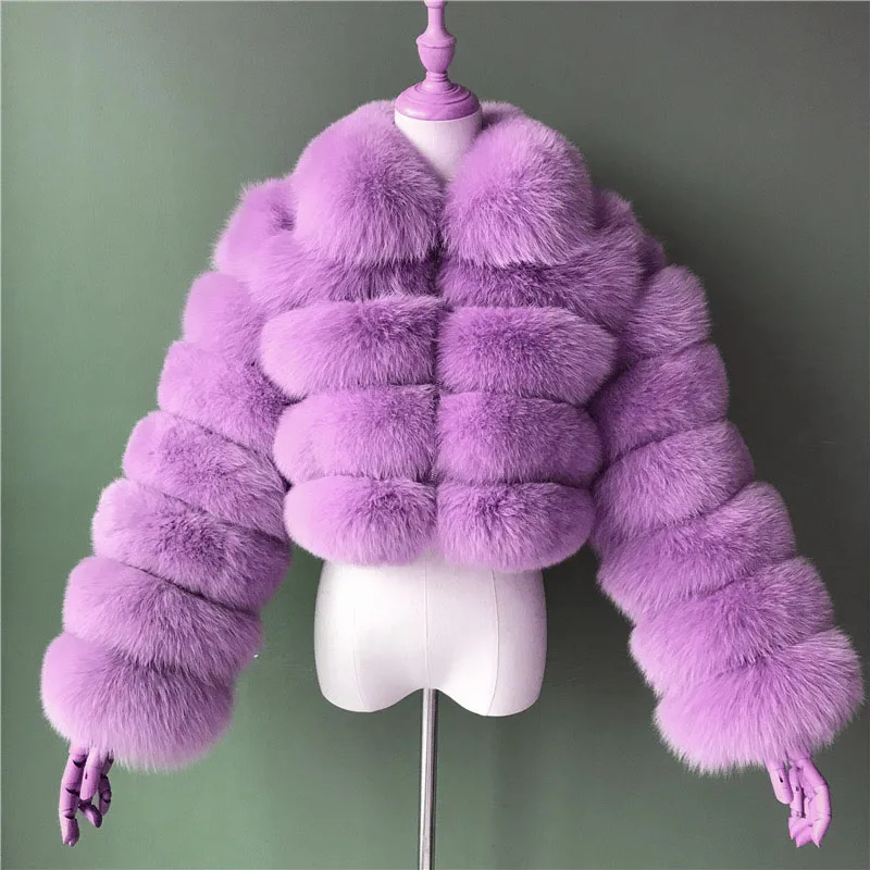 Natural real fur women's coat long-sleeved lapel real fox fur jacket winter fashion fluffy raccoon fur coat FedEx free shipping winter shearling down coat lady temperament commuter fur stitching lapel long sleeve real wool jacket women lamb fur clothes