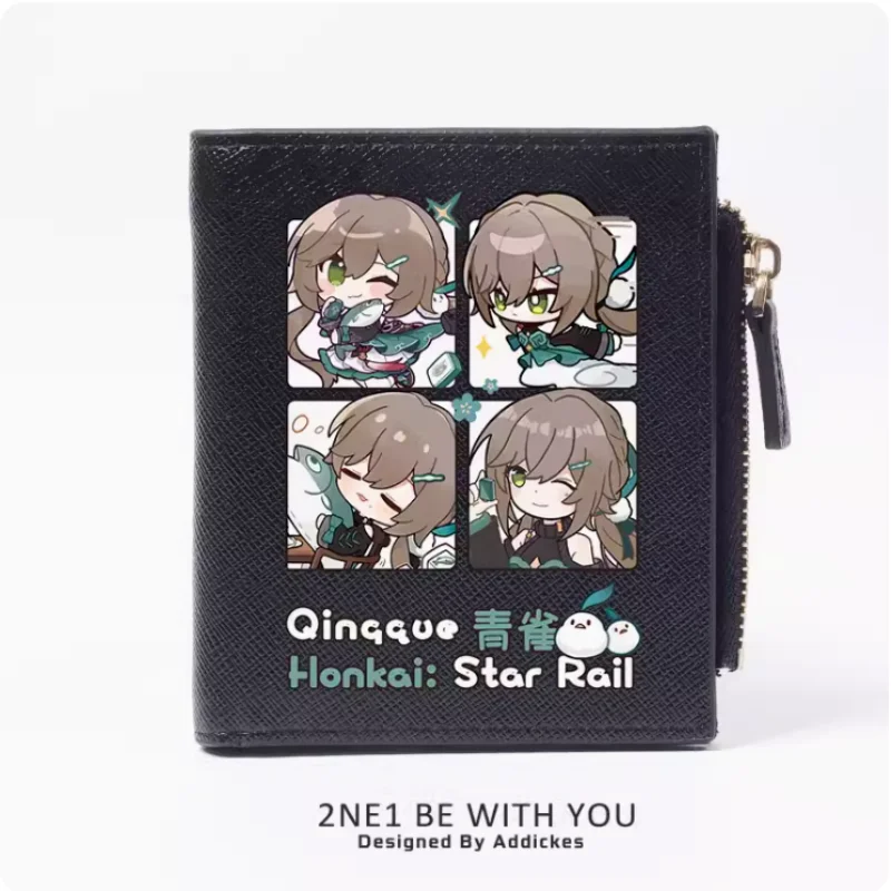 Qing Que Honkai: Star Rail Anime Zipper Fashion Wallets PU Purse Card Holder Money Bag Gift B519 Cosplay
