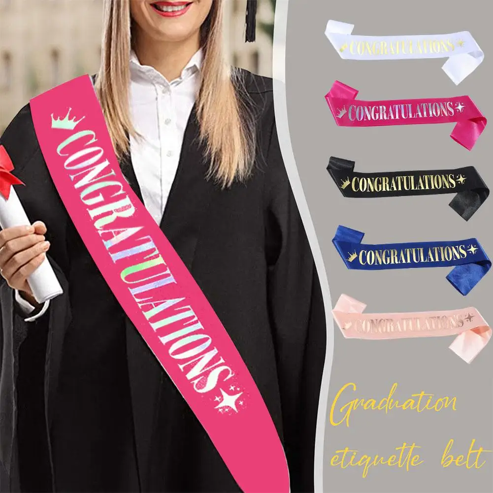 

Ремень для этикета, ремень на плечо для выпускного, ремень для этикета для мужчин и женщин, атласная лента с принтом, S7e4