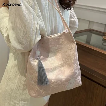 Borse a tracolla da donna Vintage Nuovo temperamento in stile cinese Elegante moda avanzata ecologica Grande capacità All-match quotidiano
