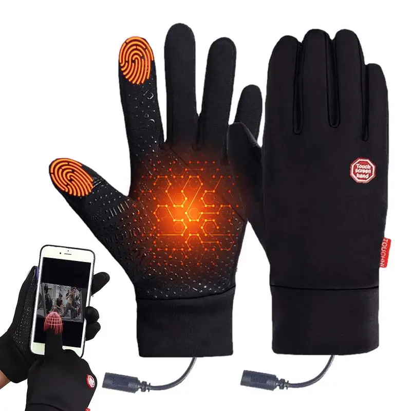 

Motorcycle Gloves Winter Warm Full Fingers Heated Gloves Winter Thermal Fleece Lined Gloves Touch Screen Moto Riding Ski mitt