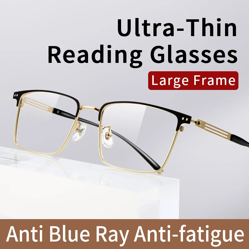 

Ultra-Thin Reading Glasses for Men,Blue Light Blocking Computer Readers, Anti UV Ray/Eye Strain/Glare,Presbyopic glasses