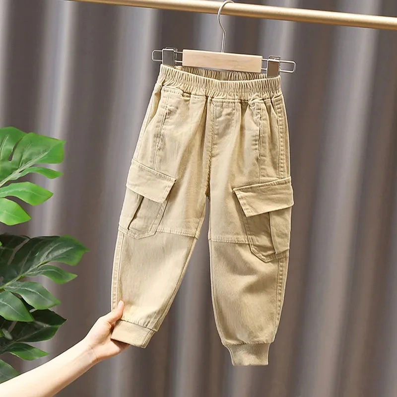Children's Pants Spring and Autumn Korean Kids Boys Cargo Pants Handsome Casual Trouser Baby Sports