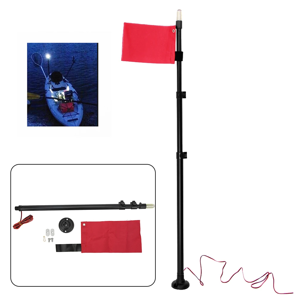 

Brand New Safety Flag Light For Kayak Boat Alloy Durable Lightweight Long Lasting Mount Screws Pole Adjusted Replacement