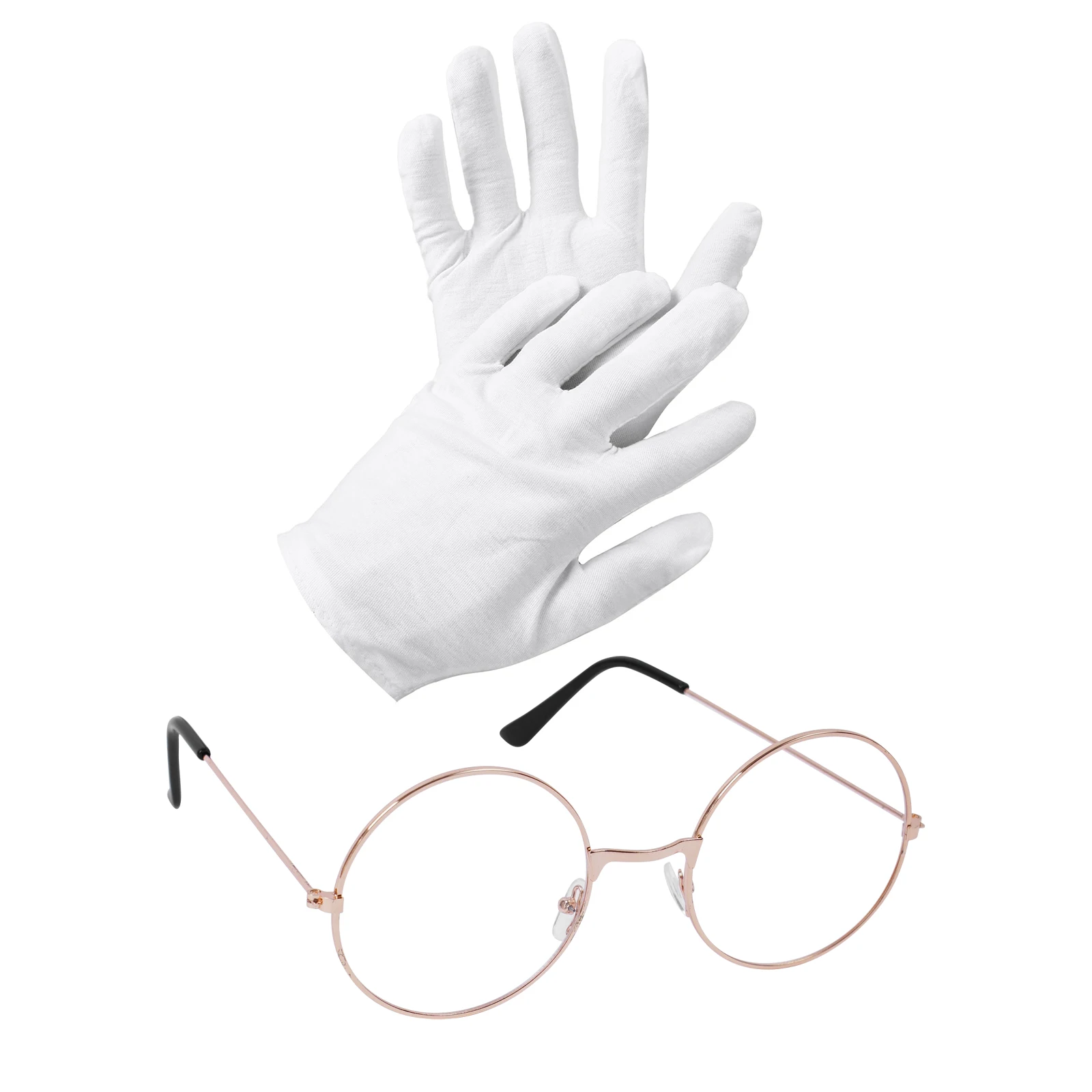Santa Claus Glasses Matching Flat Glasses with White Gloves Christmas Party Cosplay Exquisite Accessories Stage Performance Prop anime cosplay accessories anime cosplay props superhero cosplay props