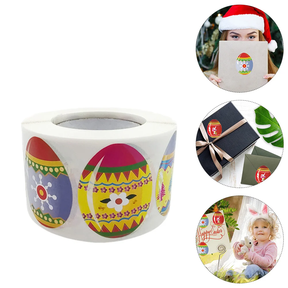 

500 Sheets Easter Stickers Water Bottle Sealing Gift Packing Cute Decals Egg Adhesive