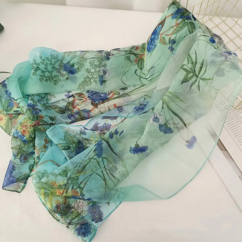 

Gorgeous Women Summer Shawl Thin Sunscreen Breathable Crepe Georgette Women Summer Shawl