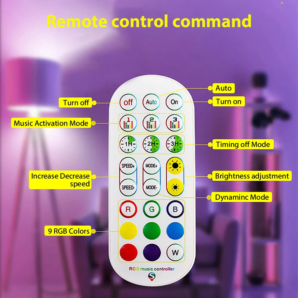 150CM RGB Floor Lamp Corner Light Stand LED Bluetooth Remote Control Streaming - 4