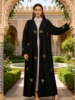 Kimono Abaya Robe Islamique Ouverte de Luxe pour Femme, Kaftan Musulman de Dubaï, Jalabiya Arabe, Vêtements de Prière pour le Ramadan et l'Aïd au Maroc