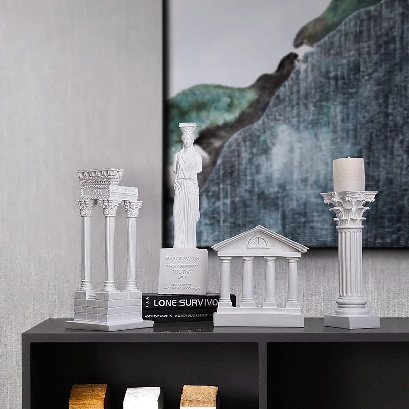 

Ancient Greek city temple architectural model decorative ornaments home living room Bogu rack office resin sculpture ornaments