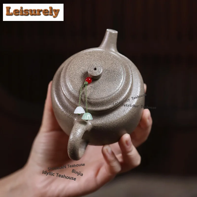 250ml Retro Yixing Purple Clay Teapots Handmade De Zhong Pot Raw Ore White Segment Mud Kettle With Infuser Zisha Tea Set Teaware