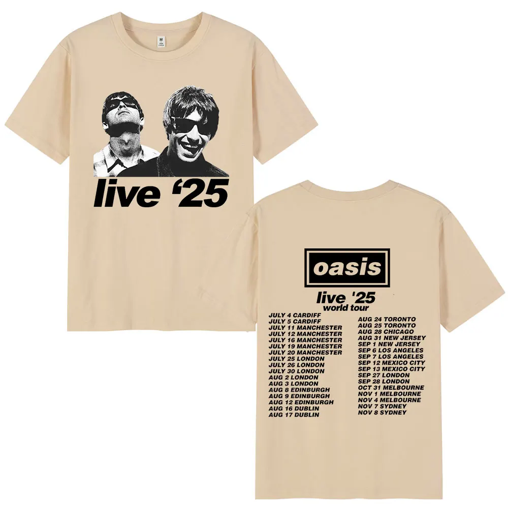British Rock Band O-Oasis Live 25 Tour T-Shirts Mens Women