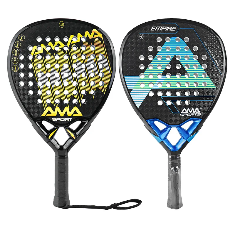 AMA SPORT Padel Racket Top Ranked Quality Diamond Shape High Balance Tennis Racquet 12K Carbon Fiber Professional Palas De Padel