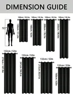 1pc Solid 100% Blackout Curtains with Grommets, Curtains for Bedroom, Living Room, Kitchen, Privacy Drapes, Window Curtain 2