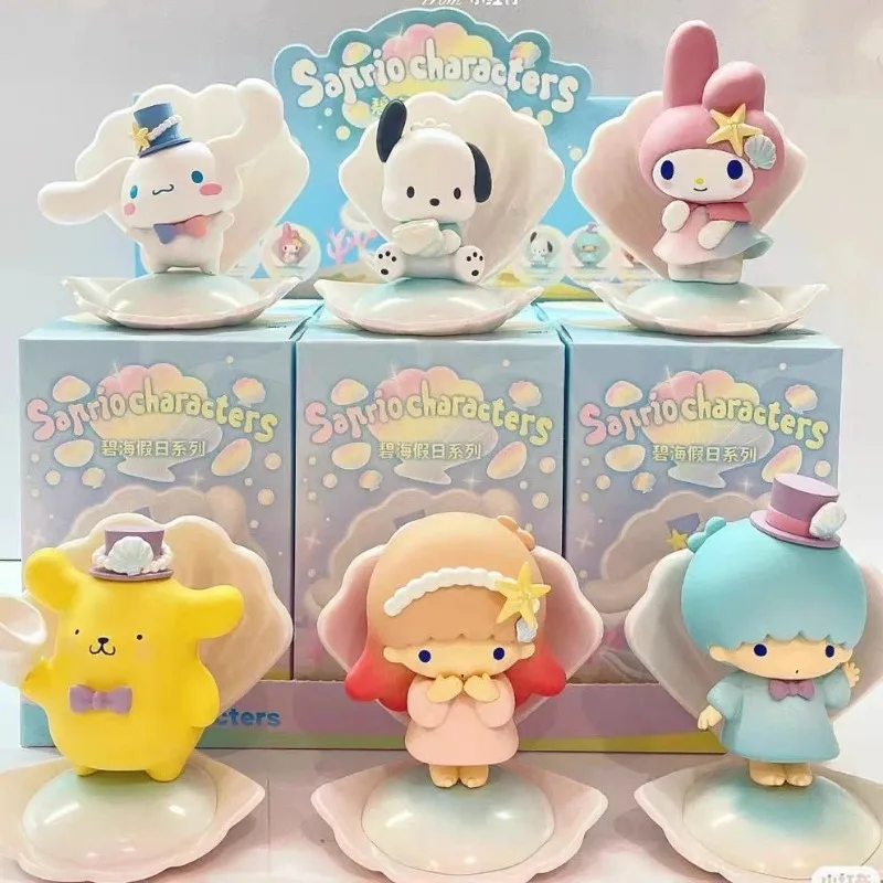 

Sanrio Cinnamoroll Pompom Purin Kuromi My melody Pochacco Surprise Blind Box Cute Kawaii Figure Desktop Ornament Birthday Gift