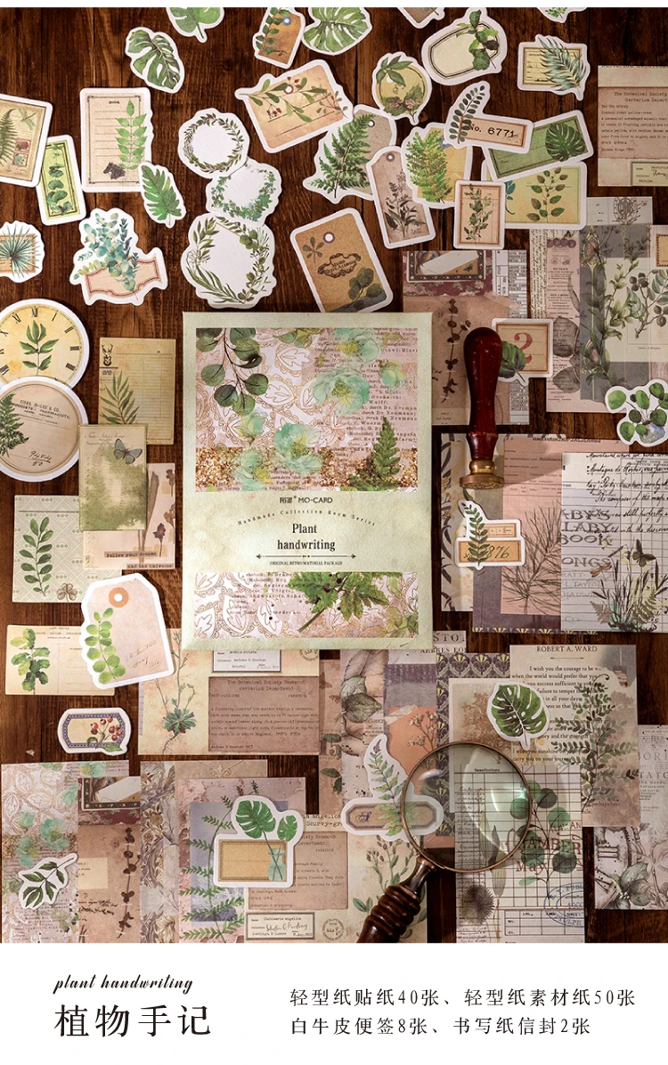 100 Stück Vintage Scrapbooking Aufkleber Material Papier Combo Kit DIY Collage Junk Journal Dekor Tagebuch Materialien Ästhetik Aufkleber – Detail 6