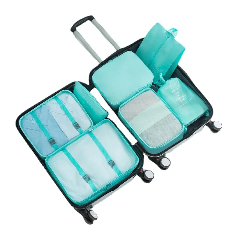 Travel storage bag seven piece set clothing and luggage sorting bag multifunctional clothing packaging and storage