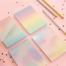 

100sheets Gradient Rainbow Memo Pad Colorful Tearable Portable Notepad Loose Leaf Message Note Book Paper Stationery