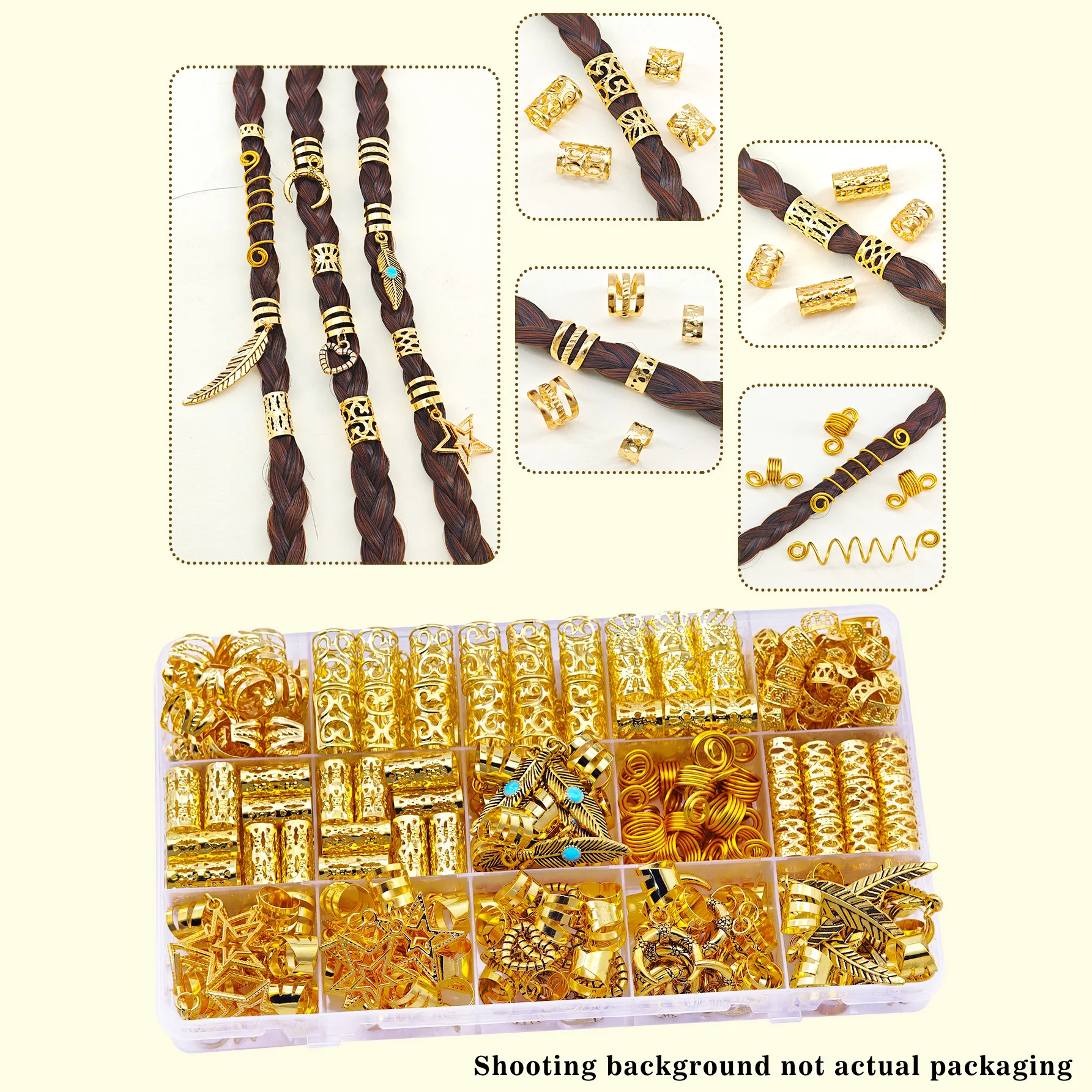 70PCS Hair Rings Multi Style(Heart,Star) Adjustable for Braid Loc Dreadlock Accessories for Women and Girls（Valentine'Day) 4