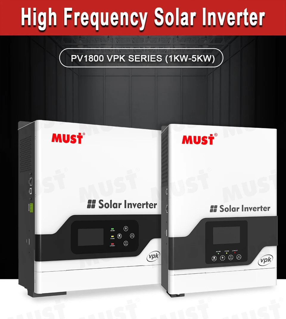 Description Picture 2 of itemMUST PV1800 VPK 24V 3KW 3024 Off Grid Solar Inverter Pure Sine Wave Output Build in 80A Charge Controller