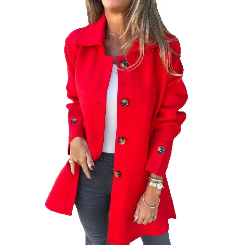 Womens Wool Blend Autumn Winter Coat Jacket