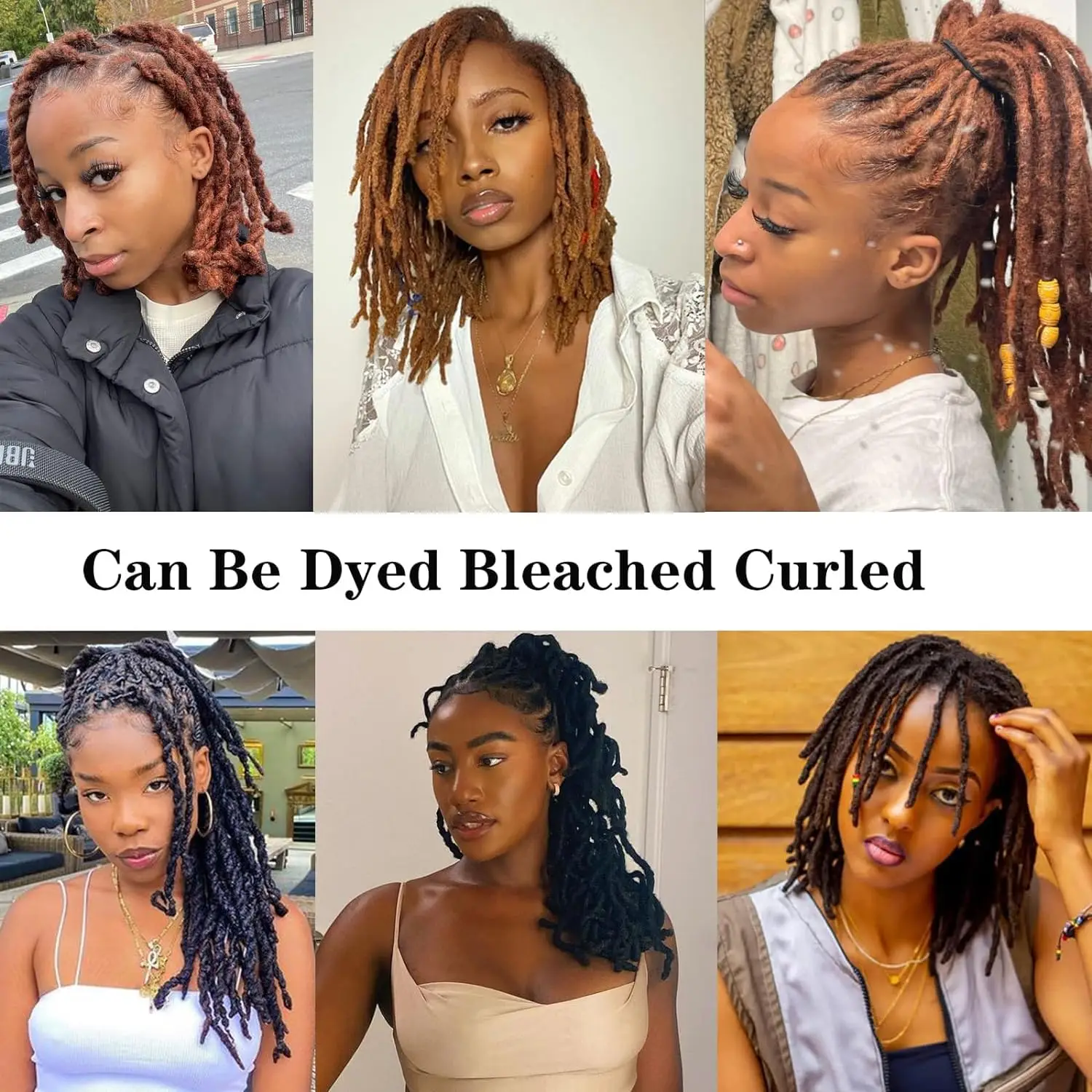 8-14inch Locs Dreadlock Extension Human Hair with Curly Ends 100% Permanent Huamn Hair Loc Extension Can Be Dyed Bleached 6