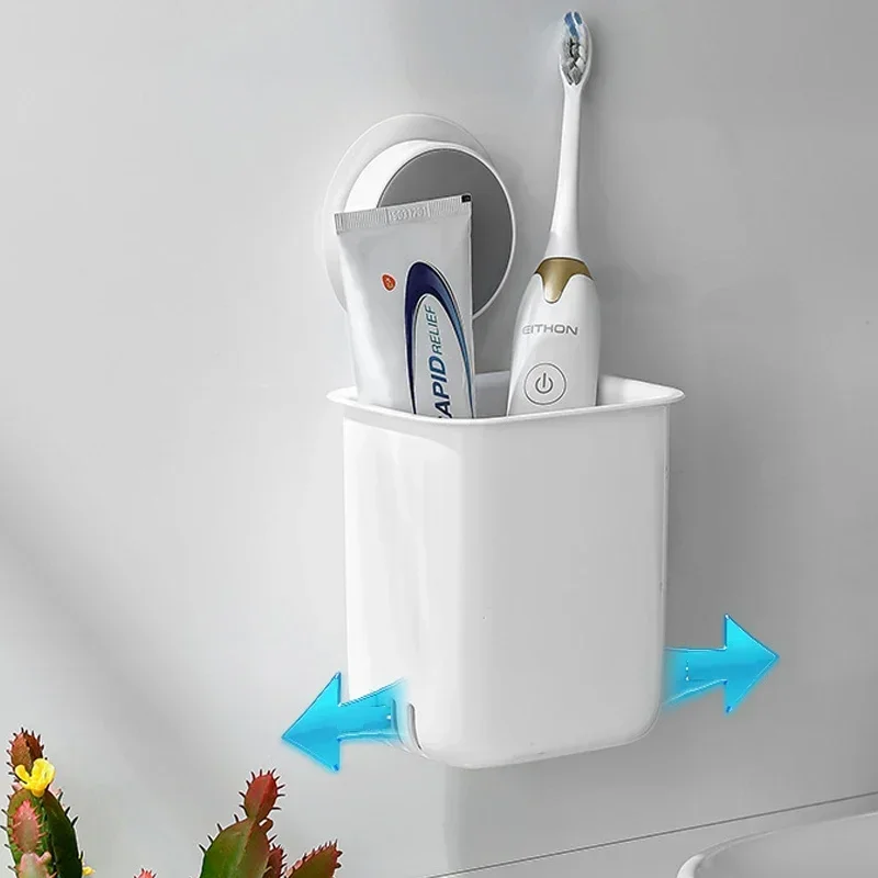 Portable Toothbrush Wall Mounted Holder Toothpaste Mouth Cup Waterproof Holder Drill-Free Bathroom Storage Shelf Rack Organizer toothbrush holder toothbrush storage box