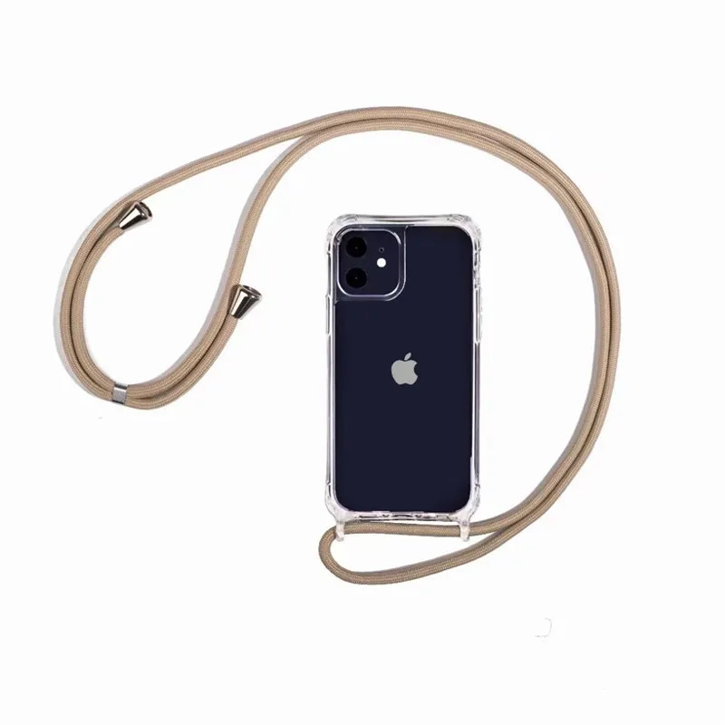 thumbnail image 1 of Crossbody Necklace Cord Lanyard Transparent Hard Case For iPhone 14 13 12 11 Pro Max XS XR X 8 7 Plus 15 Clear Soft Cover, 1 of 5