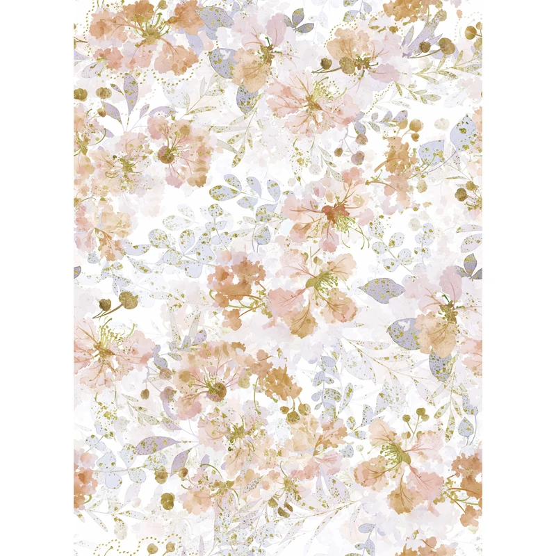 Watercolor Light Yellow Floral Wallpaper Retro Peel And Stick PVC Wall Decor Flower Self-adhesive Vinyl Cabinet Sticker