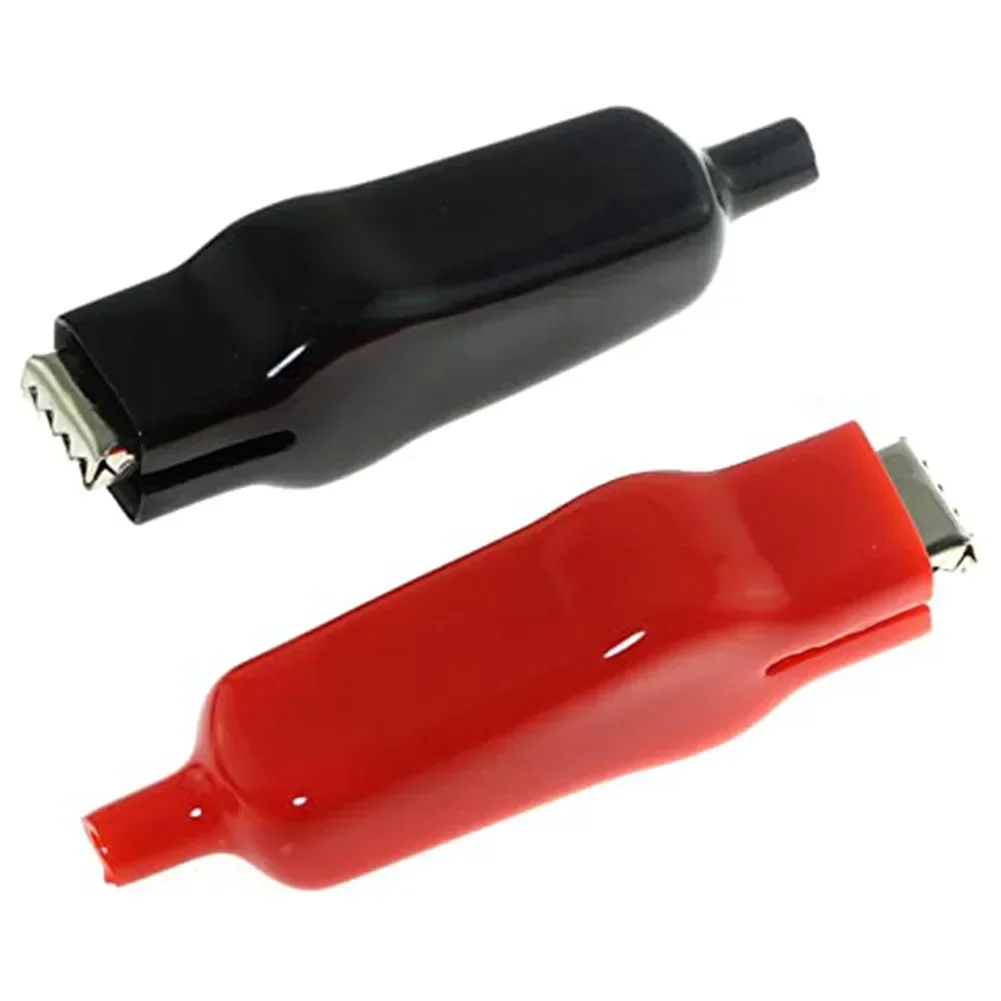 20A Sheathed Clips Nickel Plated Electrical DIY Multimeter Test Leads Double-Ended Crocodile Battery Connectors 2Pcs