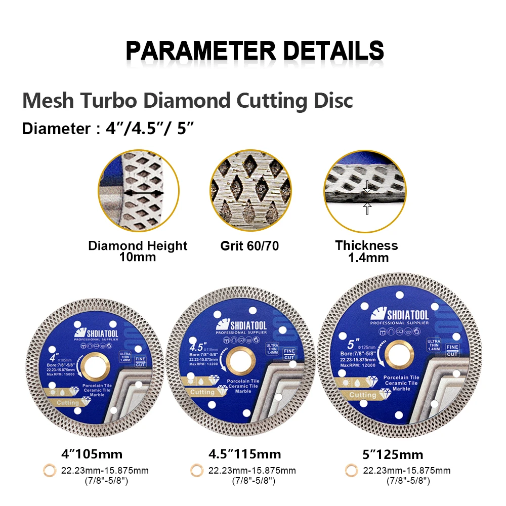 Lame de scie diamant super fine, 105mm, disque de coupe, meuleuse d'angle  pour carreaux de céramique, alésage de matériaux durs 20mm - AliExpress