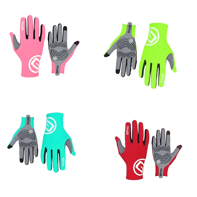 Cycling full finger gloves Touch Screen Anti-slip Bicycle Lycra Fabric Mittens Road Bike Long Gloves