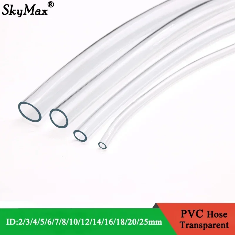 Plumbing Hose Water Pipe PVC Plastic Hoses Plumbing Supply Hose 1M/3M/5M Transparent PVC Plastic Hoses Water Pump Tube 2 3 4 5 6 8 10 12 14 16 18 20 25mm Inner Diameter PVC Tube