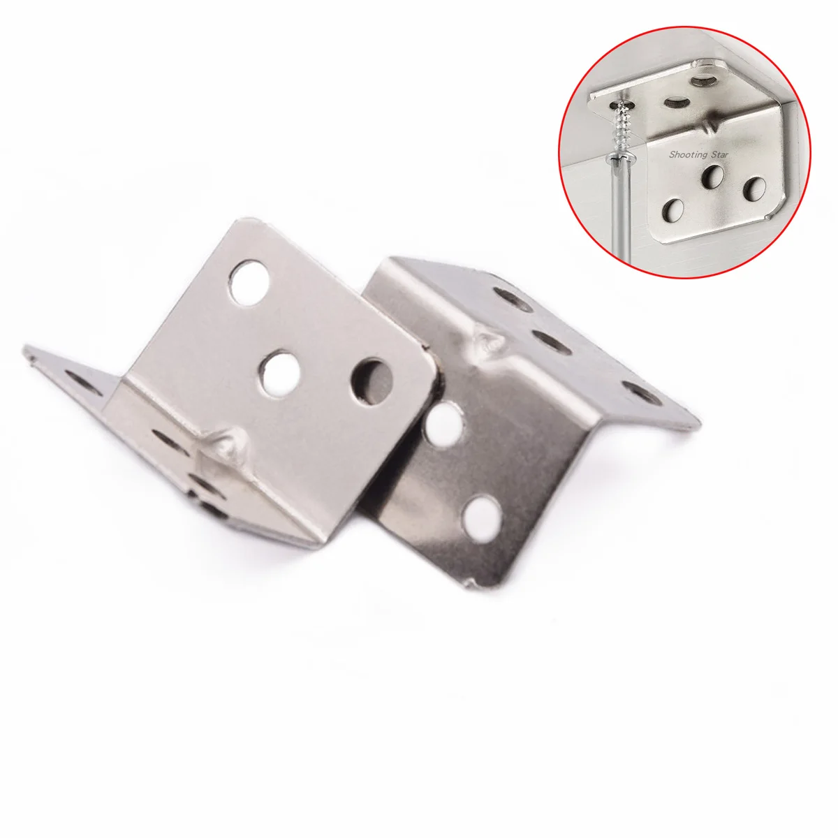 10/20pcs Thickened stainless steel triangle bracket fixed 90 degree right angle partition furniture hardware connector accessori