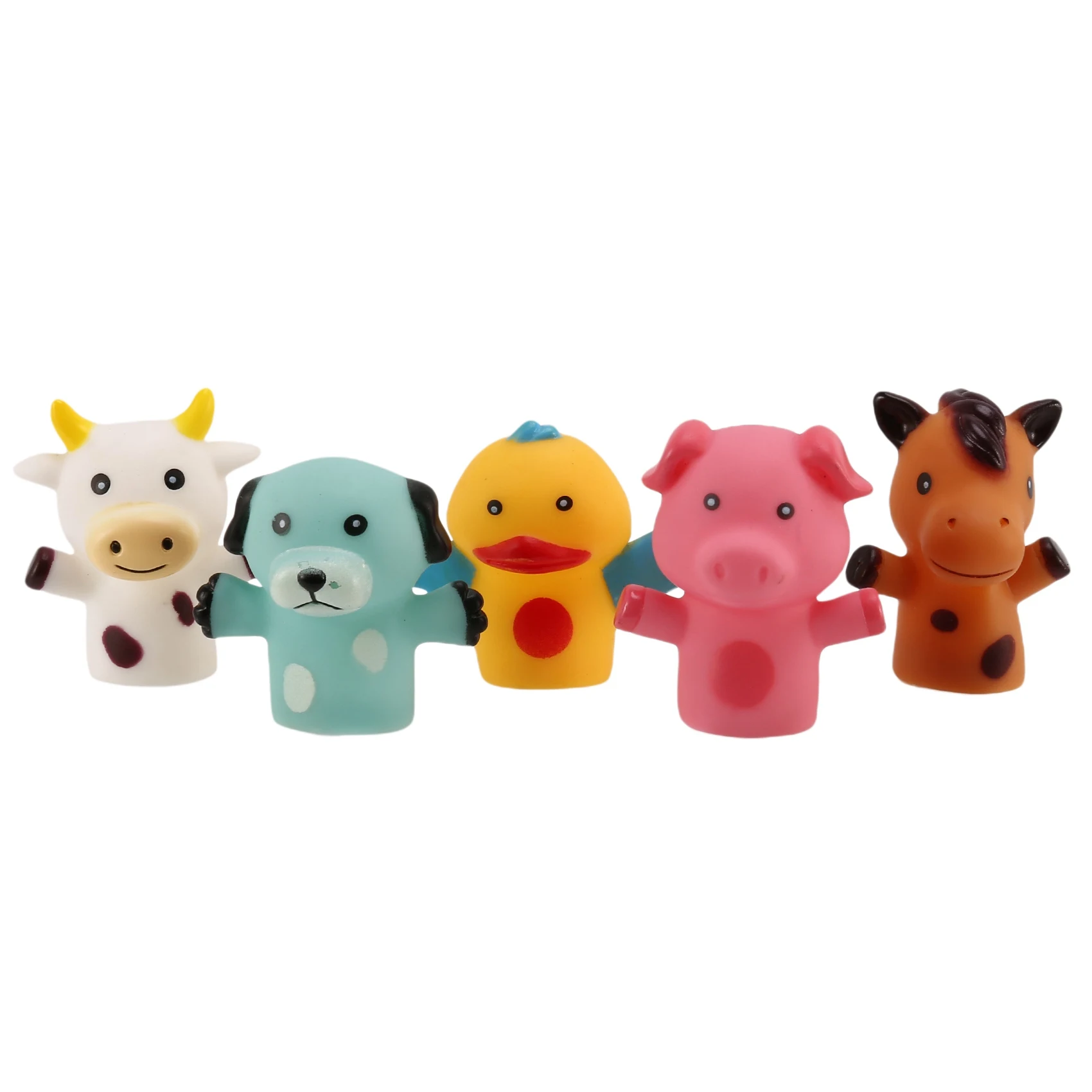 

Finger Puppets for Children and Babies 5 Farm Animals BPA PVC Bath Toys Hand Puppets Doll Set Early Eductional Toys(C)