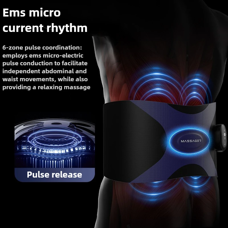 Massage Heating Belt Use for Sports Fitness Running Trainer 4th Gear Hot Compress EMS Microcurrent Waist and Abdominal Massager