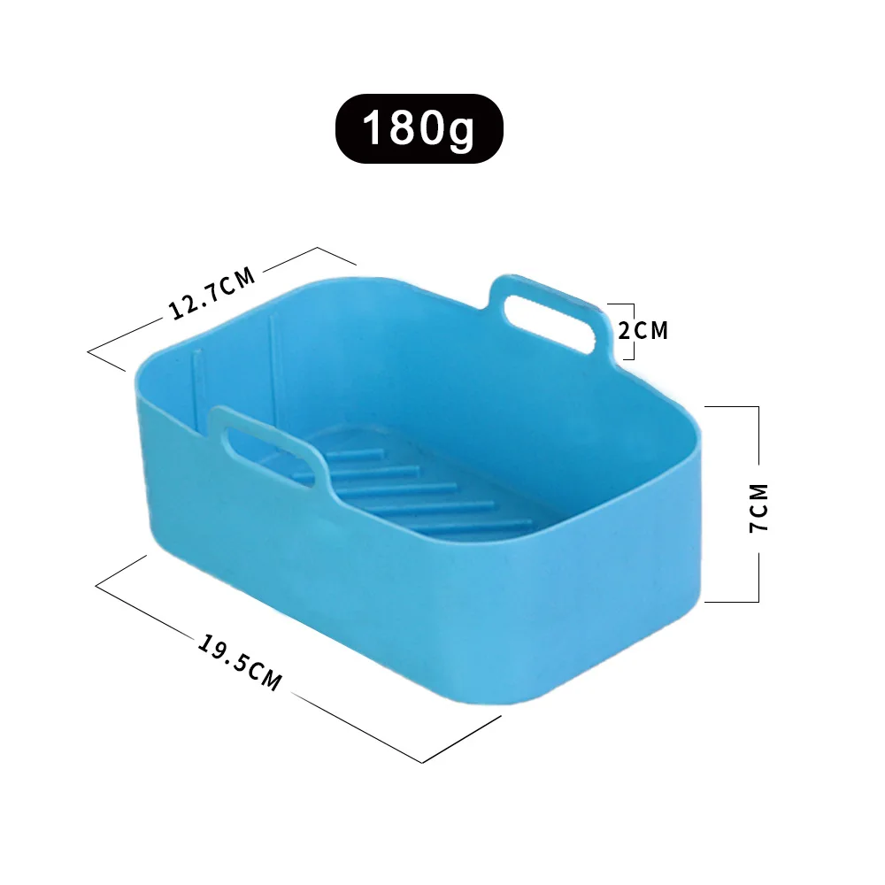 Air Fryer Silicone Pot 19.5cm*12.7cm*7cm Double frying basket fryer Silicone carrying basket Silicone bakeware 5