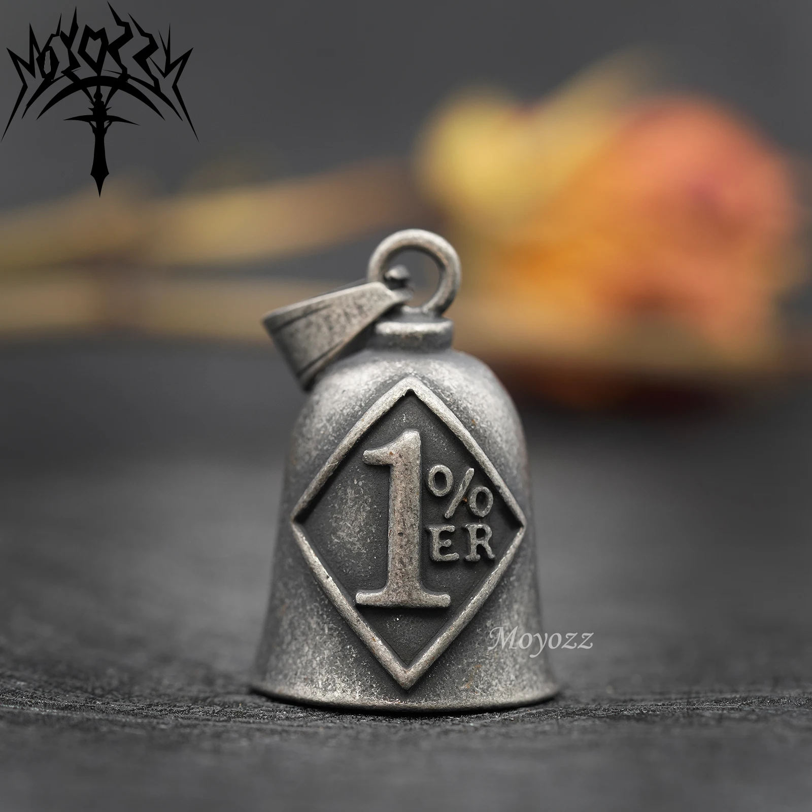 1% Er Biker One Percenter Moto Biker Bell Hanger Luck Gremlin Ride Campana In Acciaio Inossidabile 316L Per Mens & Free Bell Hanger