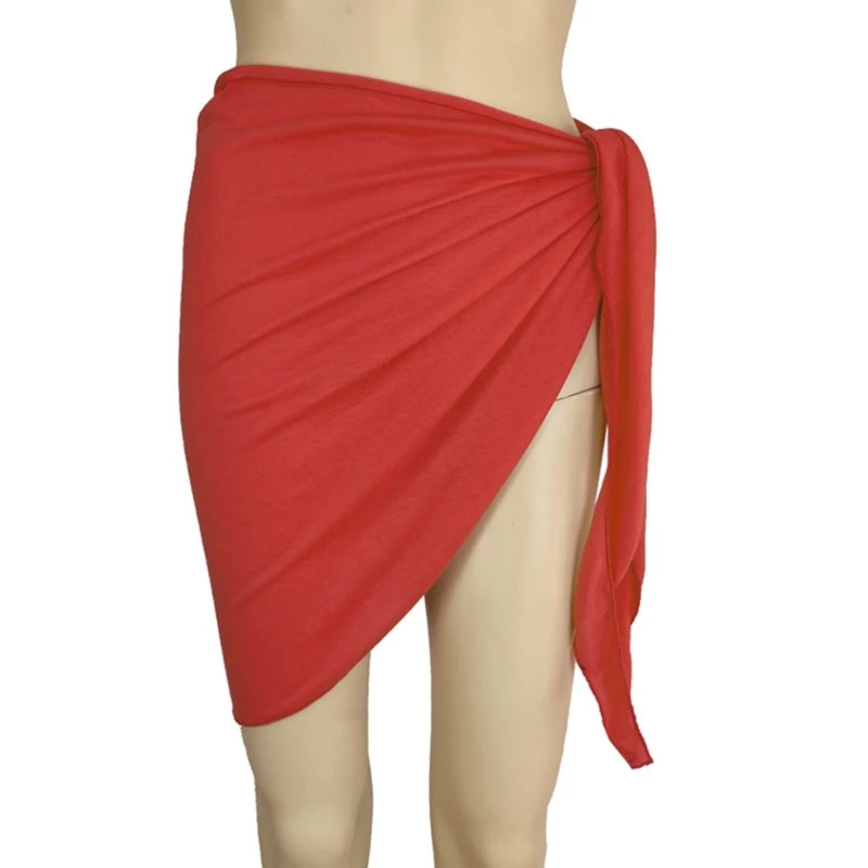 Cotton Beach-Sarong Pareo-Womens Semi-Sheer Swimwear Cover-Ups Short Skirt Drop Shipping