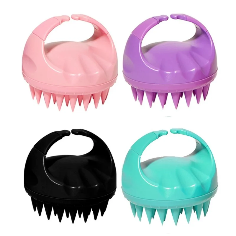 Wheat Straw Silicone Hair Brush Shampoo Brush Scalp Massager Comb Head