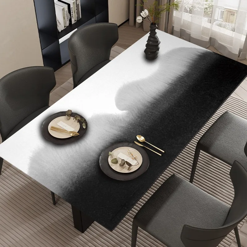 Artistic Gradient Living Room Table Mats PVC Waterproof Oil Proof Tablecloth Kitchen Dining Table Decoration Full Cover Mat 식탁보 2