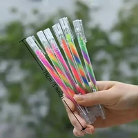 6 Colors Sparkly Gel Pens Fine Point Rainbow Gradient Pens for Highlighting on Markers Grip Colored Pencils Art Painting Supply 2