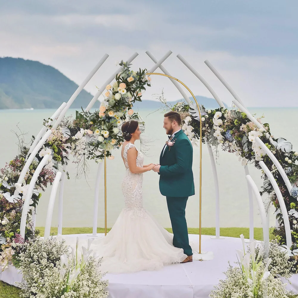 7.2ft Gold Metal Arch Backdrop Stand Wedding Arch for Birthday Party Bridal Baby Showers
