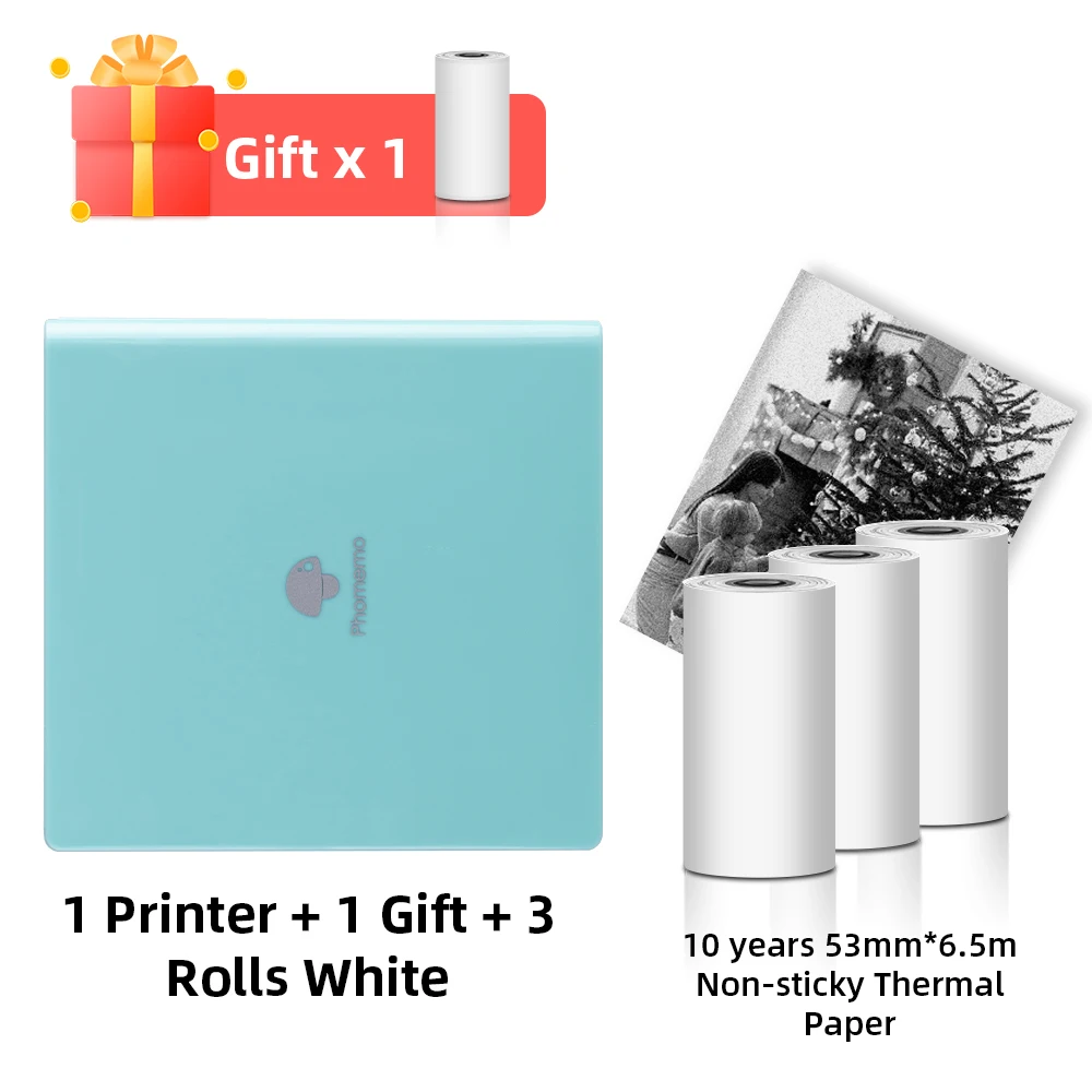 portable photo printer Phomemo M02 Portable Printer 203dpi Wireless Bluetooth-Compatible Thermal Mini Pocket 53mm Photo Mobile Printer for Home Office mini color printer Printers