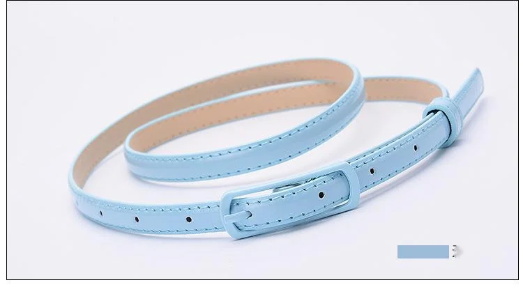 Thin Belt For Women Patent Leather Candy Colour Fashion Design_voghion.com