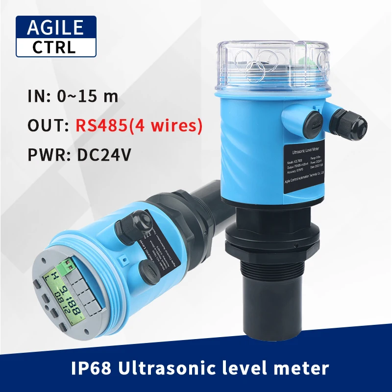 Ip68 5M 10M Rs485 Sensore Di Livello Del Serbatoio Del Liquido Dell'Olio Ad Ultrasuoni Misuratore Del Trasmettitore Di Livello Ad Ultrasuoni Senza Con
