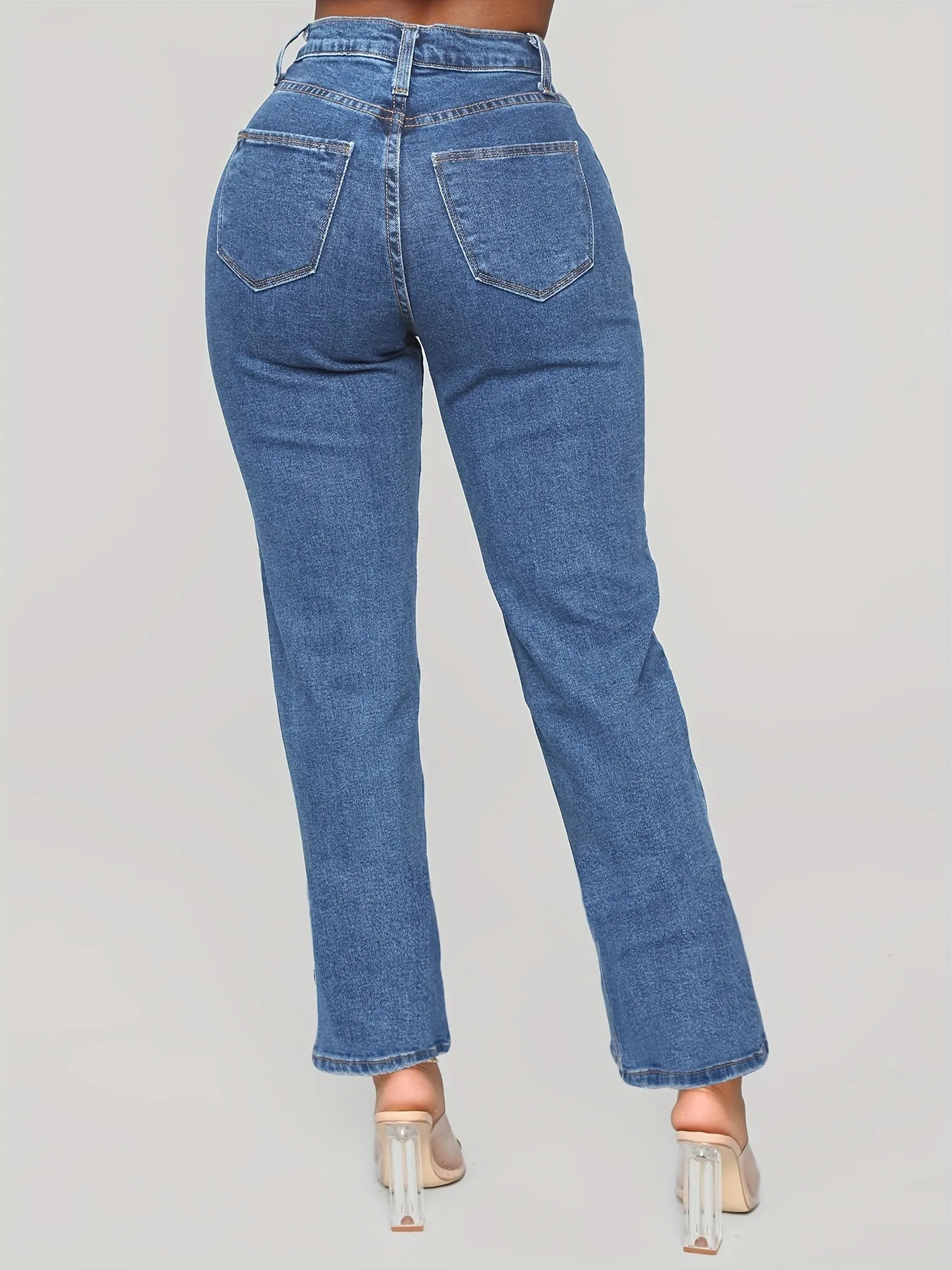 New Ladies Fashion High Street Jeans Women's Pants 2023 Summer Personalized Slit Straight-Leg Denim Pants Y2K Vintage Streetwear