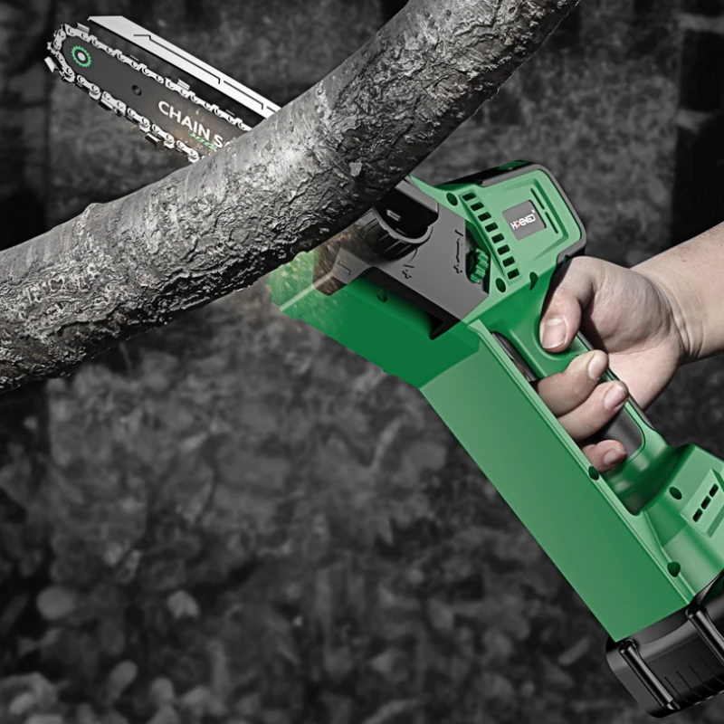 6 Inch Portable Electric Chain Saw Home Outdoor Wireless Small Tree Sawing Felling Tree Pruning Saw Brushless High Power 6