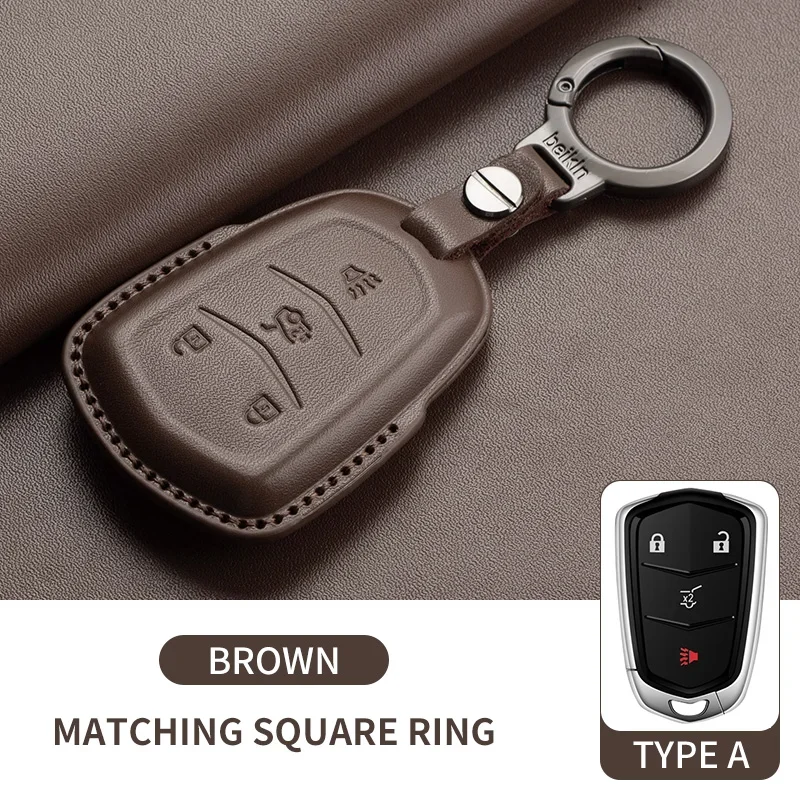 Premium Leather Car Key Case Cover - Elegant and Durable Key Accessory